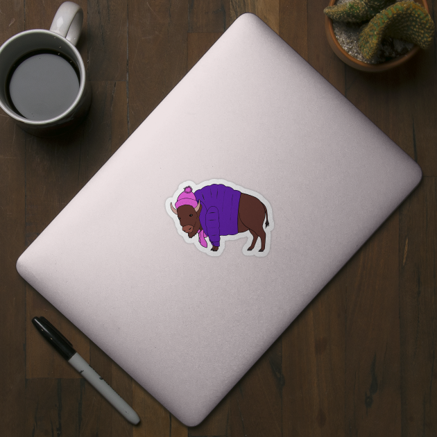 Buffalo Winter - pink by WatershipBound